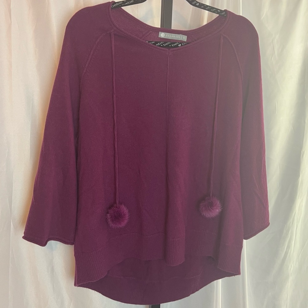 In Cashmere Cashmere Dyed Mink Fur Lightweight Sweater, size Medium